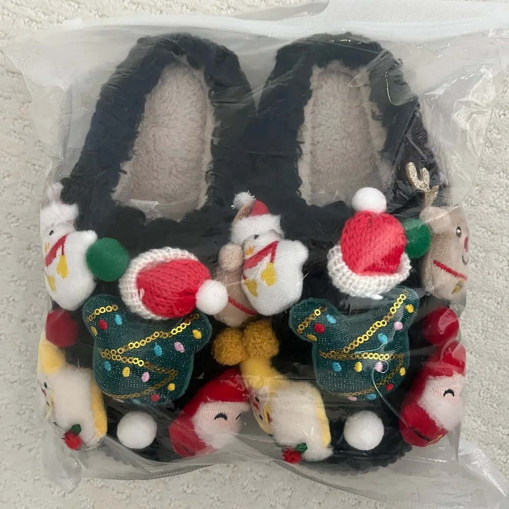 Cozy Winter Snowman and Snowflake Slippers - Picture 3 of 6